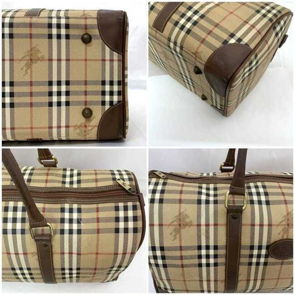 Burberry Boston Bag Beige Brown Check Travel Burberrys Zipper Business Trip - Picture 8 of 10